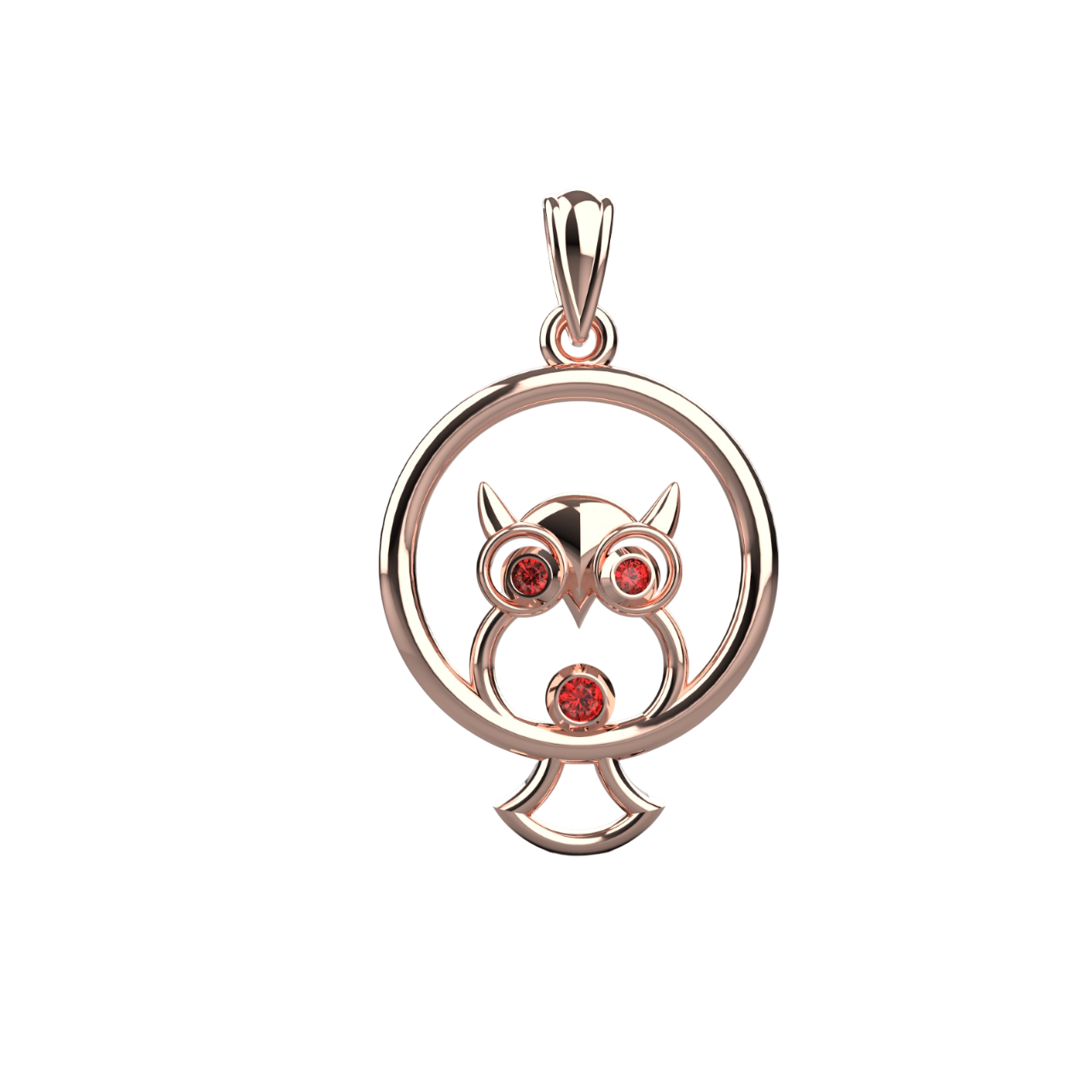 Ruby Owl Necklace