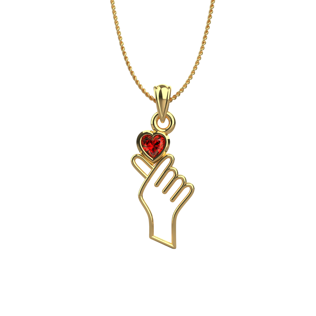 Finger Heart Necklace