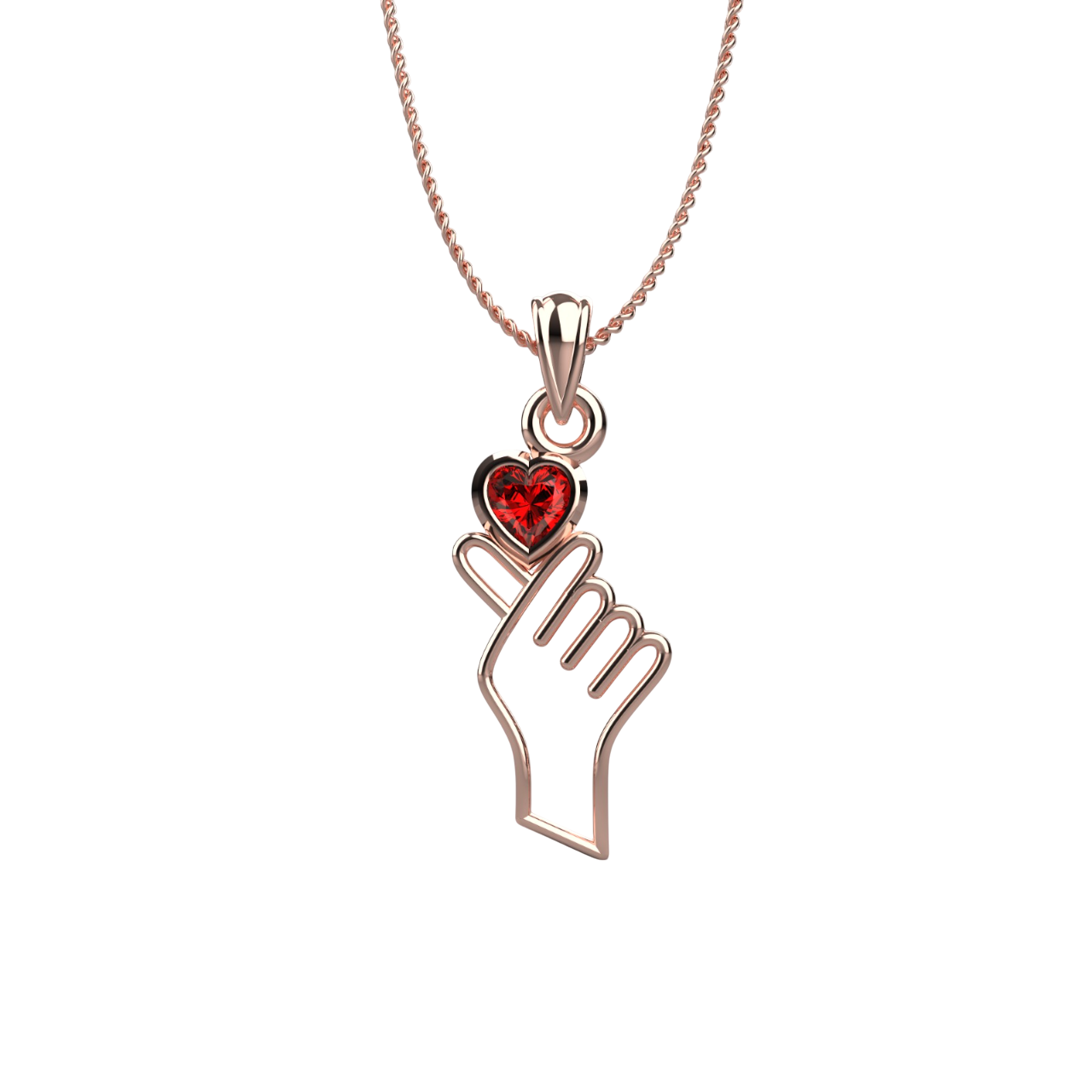 Finger Heart Necklace